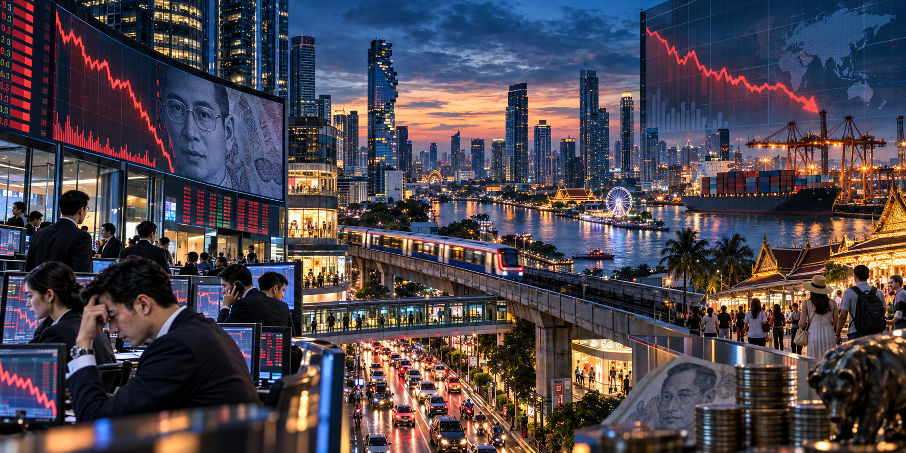 Ekonomi Thailand Makin Melambat Dan Paling Parahh Di Asia dengan panorama Bangkok