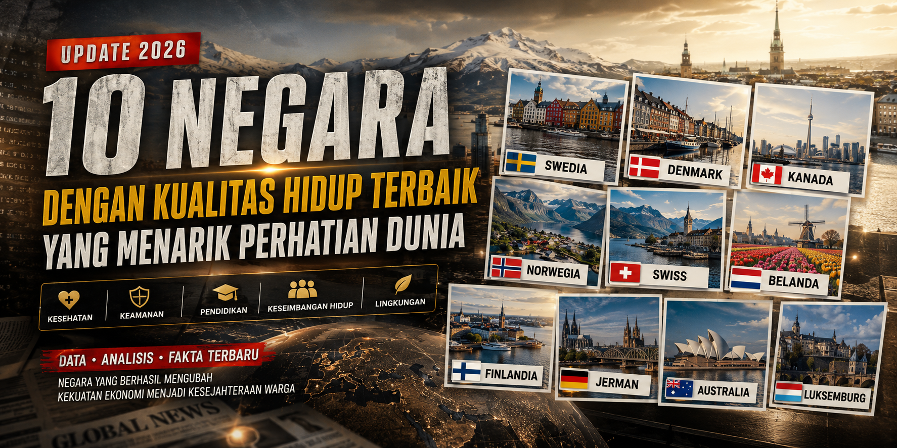 10 Negara dengan Kualitas Hidup Terbaik yang Menarik Perhatian Dunia